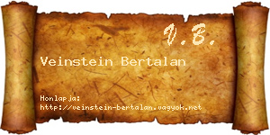 Veinstein Bertalan névjegykártya
